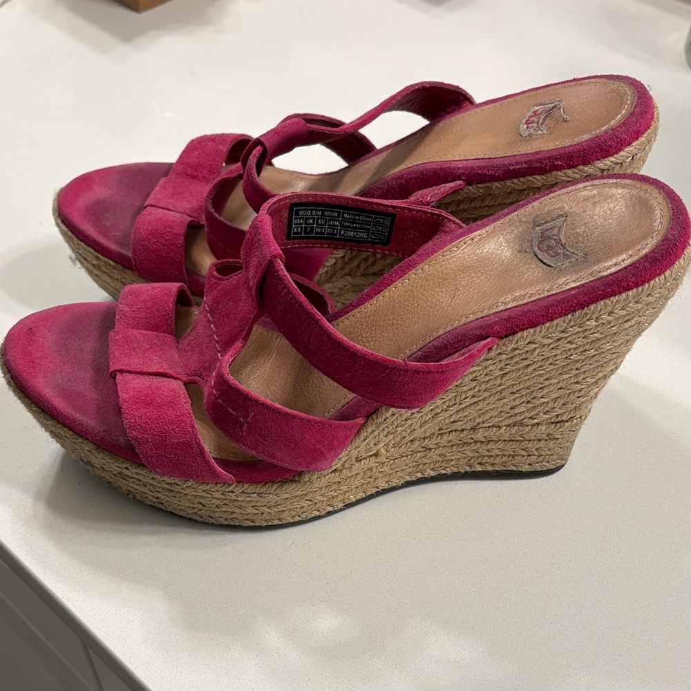 UGG Fuchsia Wedge Sandals